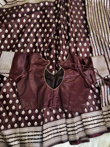 Pure Banarasi Saree in Brown
