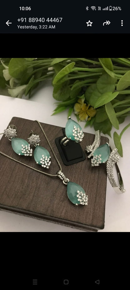 Crystal Necklace with earrings & Bracelets