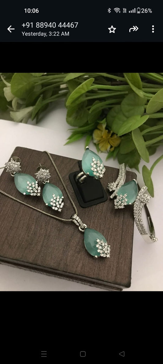 Crystal Necklace with earrings & Bracelets