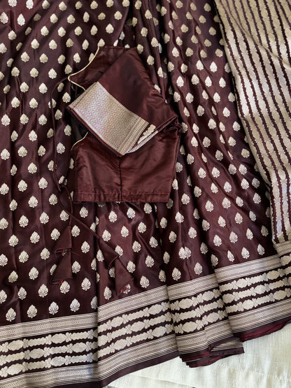 Pure Banarasi Saree in Brown