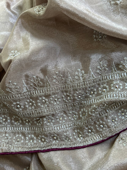 Flowy Party Wear Saree in Plum Wine shade