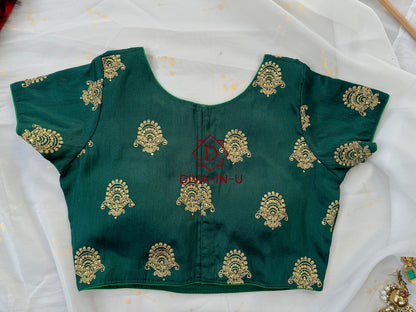 Dark Green with Gold Threadwork