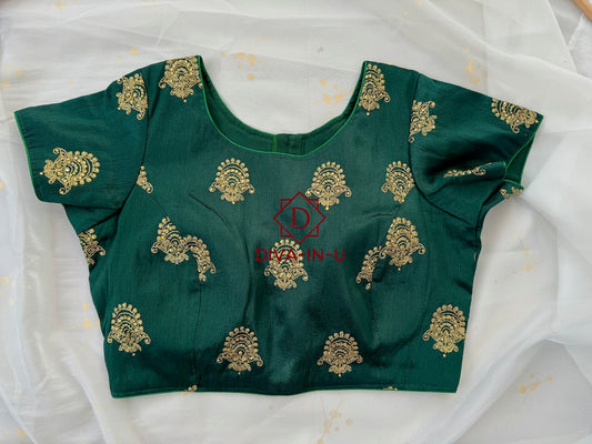Dark Green with Gold Threadwork