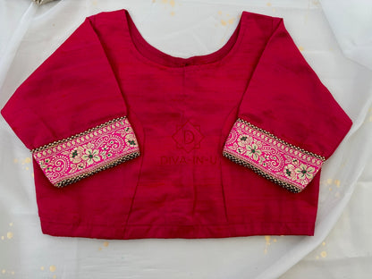 Rani Pink Blouse with Banarasi Pink Border