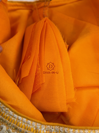 Mango Yellow Golden Embroidery Blouse