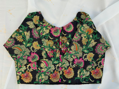 White Banarasi brocade blouse