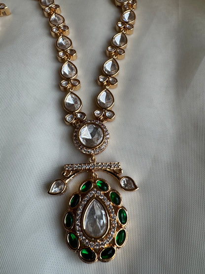 Kundan Mossonite Necklace Set