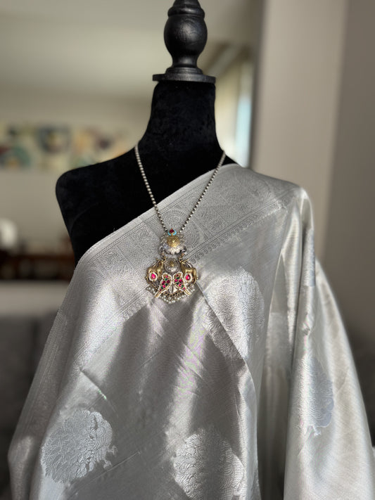 Tissue Saree in Silver