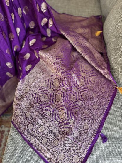 Handloom Banarasi Saree in Purple
