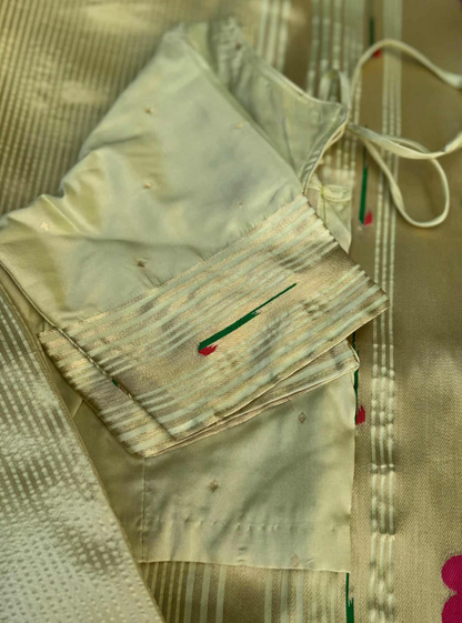 Banarasi Saree with Muniya Border and Paitani Pallu (Pre-Stitched Saree)