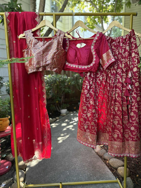 Rani Pink Banarasi Lehanga