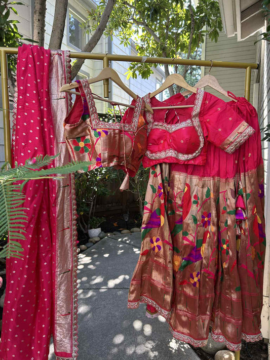Pink Paitani Lehanga with Stitched blouses.