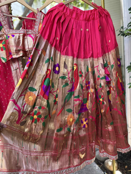 Pink Paitani Lehanga with Stitched blouses.