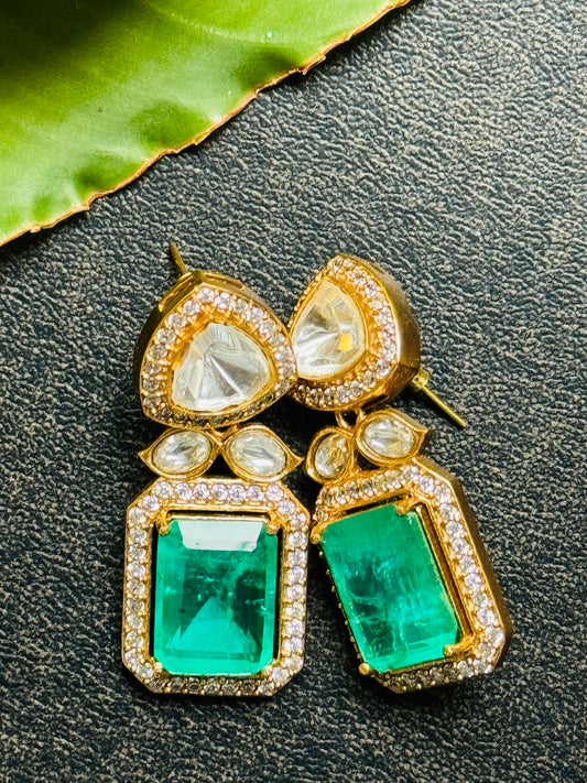 Elegant Emerald Statement Earrings