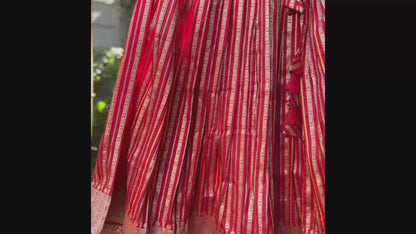Brickred Designer Lehnaga with fully stitched Blouses
